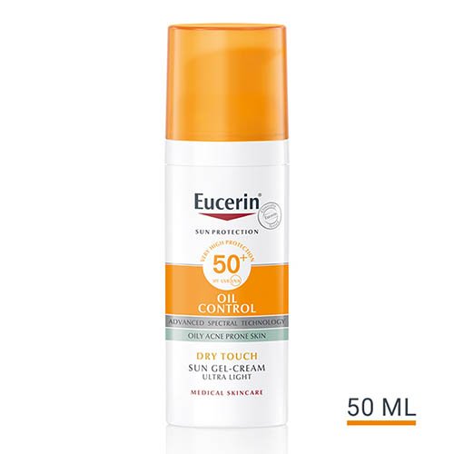 Kreminis gelis nuo saulės veidui EUCERIN SUN DRY TOUCH, SPF50+, 50 ml  | Mano Vaistinė