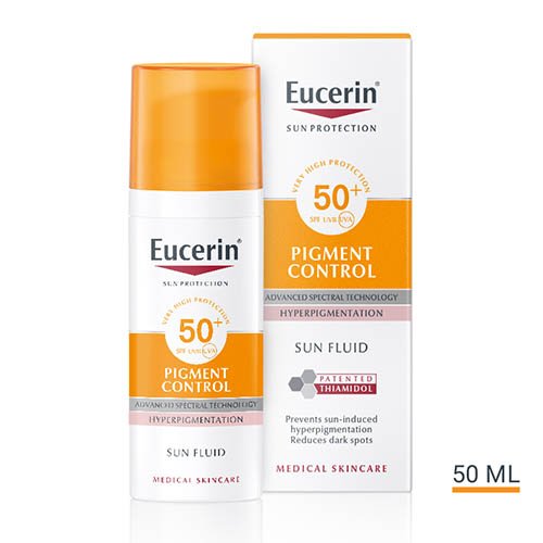 Apsauga nuo saulės EUCERIN Sun Pigment Control fluidas nuo saulės ir hiperpigmentacijos SPF50+ 50ml | Mano Vaistinė