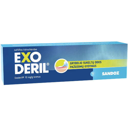 Kremas nuo grybelio EXODERIL 10 mg/g, 15 g | Mano Vaistinė