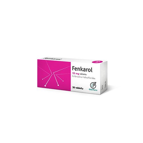 Vaistai nuo alergijos Fenkarol 25mg tabletės N20 | Mano Vaistinė