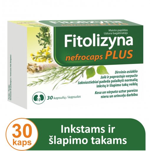 Maisto papildas šlapimo sistemai Fitolizyna nefrocaps Plus kapsulės N30 | Mano Vaistinė