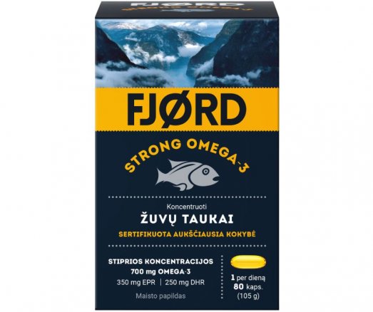 FJORD STRONG OMEGA - 3 žuvų taukai kapsulės N80 | Mano Vaistinė