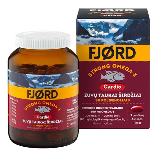 Fjord Strong Omega-3 Cardio kapsulės N60 | Mano Vaistinė