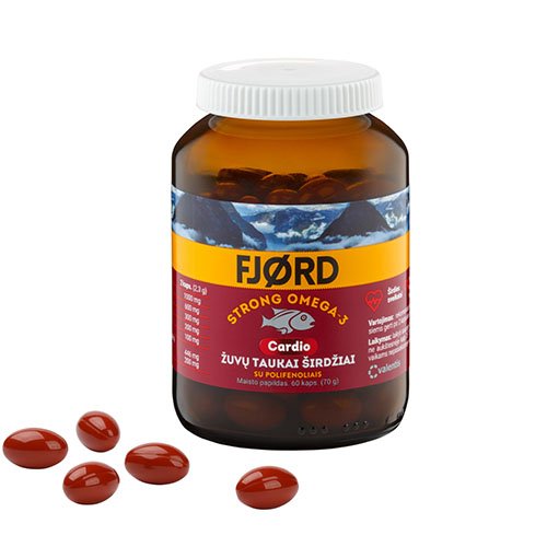 Fjord Strong Omega-3 Cardio kapsulės N60 | Mano Vaistinė