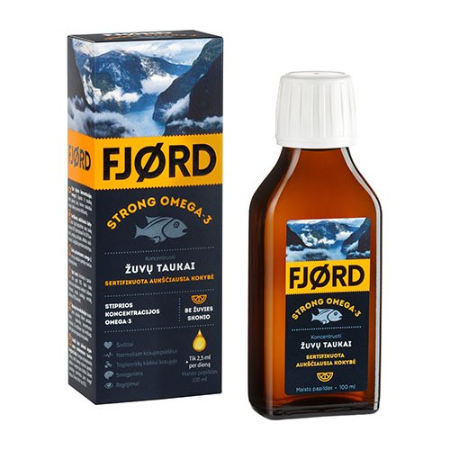 FJORD STRONG OMEGA - 3 žuvų taukai 100ml | Mano Vaistinė