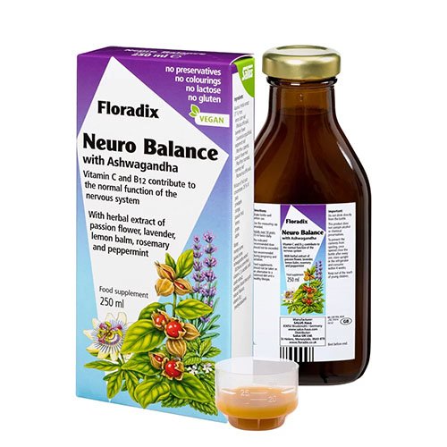 Skysta formulė su ašvaganda FLORADIX NEUROBALANCE, 250 ml | Mano Vaistinė