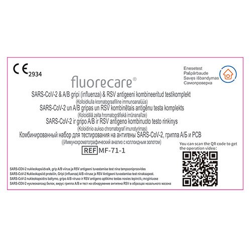 Fluorecare SARS-CoV-2 ir gripo A/B ir RSV antigeno kombinuoto testo rinkinys N1 | Mano Vaistinė