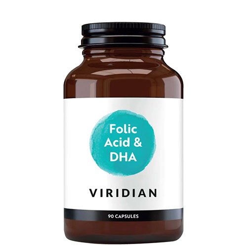 VIRIDIAN Folic Acid with DHA kapsulės, N90 | Mano Vaistinė