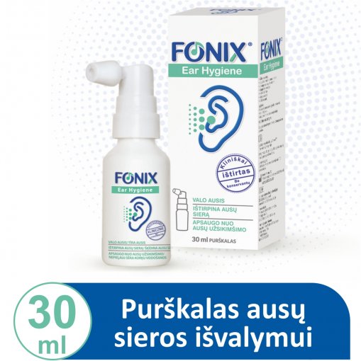 Purškalas ausų sierai šalinti Fonix Ear Hygiene purškalas 30ml N1 | Mano Vaistinė