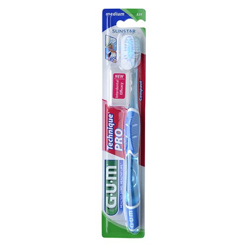 GUM Technique™ Pro+ medium dantų šepetėlis teisingai dantų valymo technikai užtikrinti | Mano Vaistinė