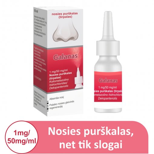 Galanas 1 mg/50 mg/ml nosies purškalas (tirpalas) 10ml N1 | Mano Vaistinė