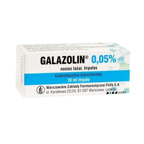 Vaistas nosiai Galazolin 0.05 % nosies lašai, 10 ml | Mano Vaistinė