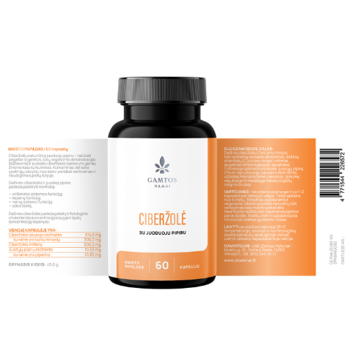 Ciberžolė, GAMTOS NAMAI, 60 kaps | Mano Vaistinė