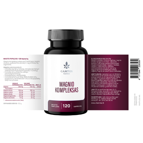 Magnio kompleksas GAMTOS NAMAI, 120 kaps. | Mano Vaistinė