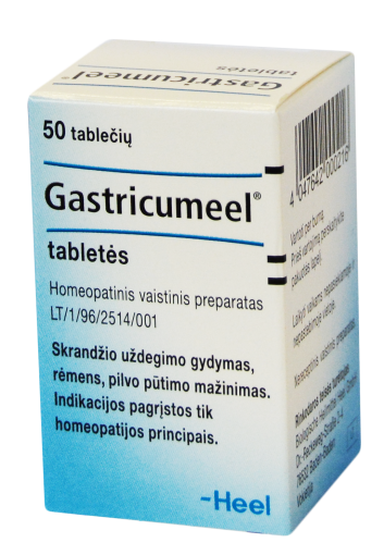 Homeopatinis vaistas Gastricumeel tabletės skrandžiui, N50 | Mano Vaistinė