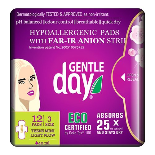 Higieniniai paketai Gentle Day Teens Mini paketai su sparneliais ir Far-IR Anion juostele, N12 | Mano Vaistinė