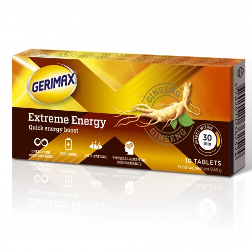 Energijai GERIMAX EXTREME ENERGY, 10 tab. | Mano Vaistinė
