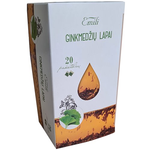 Arbatos ir vaistažolės Ginkmedžių lapų arbata 1.5 g, N20 (Emili) | Mano Vaistinė