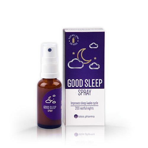 Su melatoninu. Buteliuke yra apie 200 papurškimų (dozių) Miegui, nervų sistemai GOOD SLEEP SPRAY, 30 ml | Mano Vaistinė