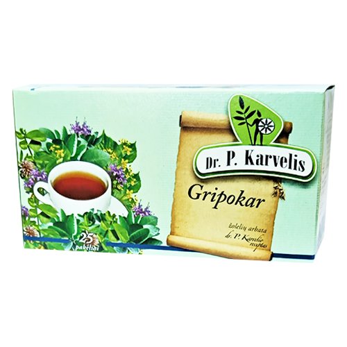 Arbatos ir vaistažolės Gripokar arbata 1 g, N25 | Mano Vaistinė