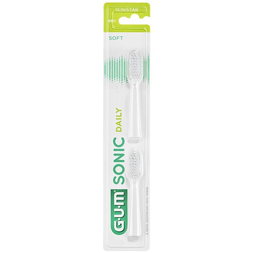 GUM Activital Sonic Daily keičiamos dantų šepetėlio galvutės (baltos) N2 | Mano Vaistinė