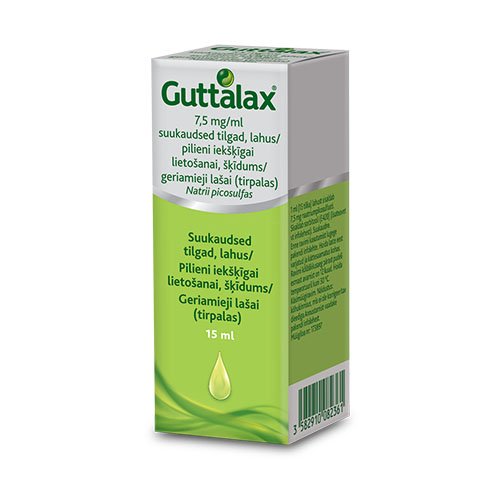 Vidurius laisvinantis vaistas Guttalax 7,5 mg/ml geriamieji lašai, 15 ml | Mano Vaistinė