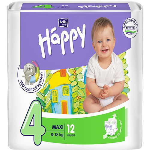 Sauskelnės vaikams Happy sauskelnės vaikams Maxi 8-18kg N12 Nr. 4 | Mano Vaistinė
