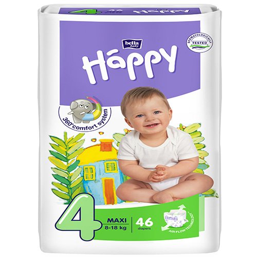 Sauskelnės vaikams Happy sauskelnės vaikams Maxi 8-18kg N46 Nr. 4 | Mano Vaistinė