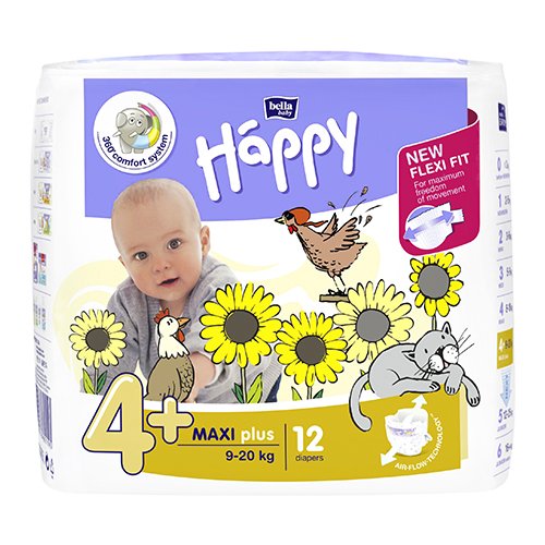 Sauskelnės vaikams Happy sauskelnės vaikams Maxi Plus 9-20kg N12 Nr. 4+ | Mano Vaistinė