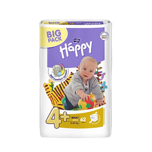 HAPPY sauskelnės vaikams Maxi Plus N62, 9-20 kg Nr. 4+ | Mano Vaistinė