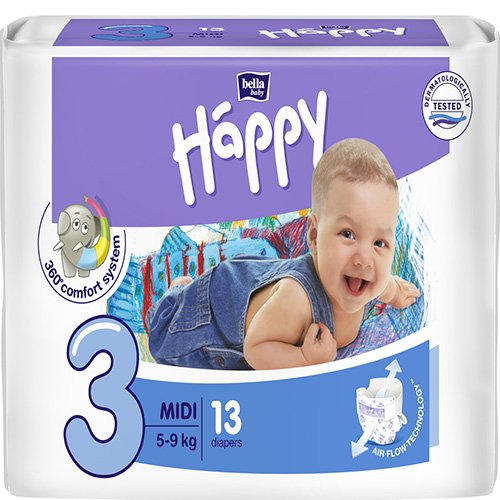 Sauskelnės vaikams Happy sauskelnės vaikams Midi 5-9kg N13 Nr. 3 | Mano Vaistinė