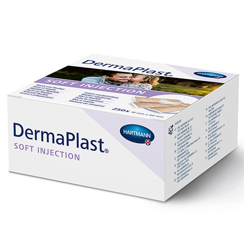 Pleistras Hartmann Pleistras DermaPlast soft injekcinei vietai, 16 x 40 mm, N250 | Mano Vaistinė