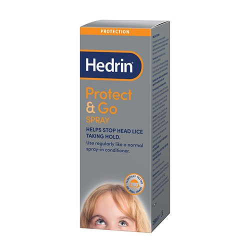 Kondicionuojantis purškalas, apsaugantis nuo galvinių utėlių Hedrin Protect & Go Spray 250ml | Mano Vaistinė