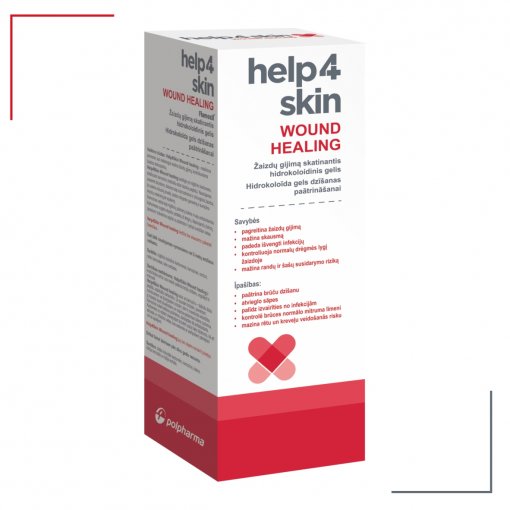 Žaizdų gijimą skatinantis gelis Help4skin Wound Healing aerozolinis purškiklis 75g N1 | Mano Vaistinė