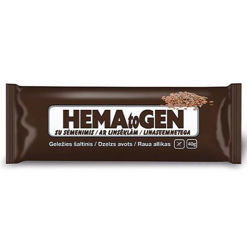 Hematogenas su linų sėmenimis, batonėlis, 40 g (Stada)