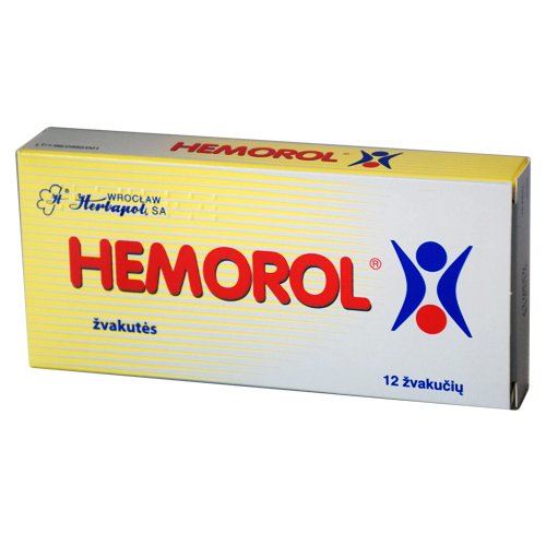 Vaistas venų, kraujagyslių apsaugai  Hemorol žvakutės, hemorojui gydyti, N12 | Mano Vaistinė