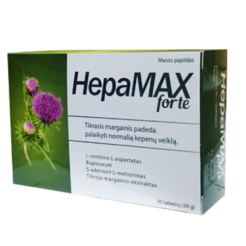 Maisto papildas kepenims HepaMax Forte tabletės, N30 | Mano Vaistinė