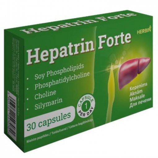 Normaliai kepenų veiklai palaikyti Kepenims HEPATRIN FORTE, 30 kaps. | Mano Vaistinė