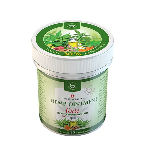 Preparatas odos priežiūrai ir regeneracijai Herbamedicus Forte kanapių tepalas su vaistažolėmis, 125 ml | Mano Vaistinė