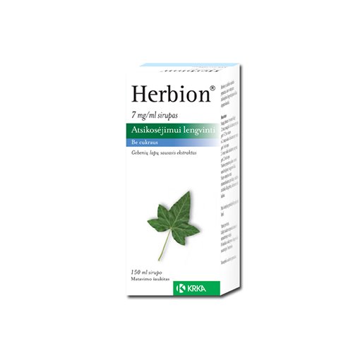 Vaistai nuo kosulio ir peršalimo Herbion 7 mg/ml sirupas, 150 ml  | Mano Vaistinė