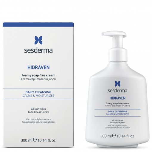 Drėkina, regeneruoja ir apsaugo Bemuilis putojantis prausiklis SESDERMA HIDRAVEN, 300 ml | Mano Vaistinė