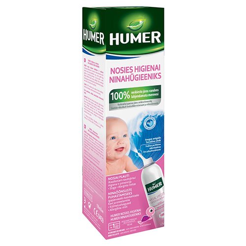 Preparatas nosies gleivinei HUMER, Jūros vanduo kūdikiams ir vaikams, nosies higienai ir virusų prevencijai, 150 ml | Mano Vaistinė