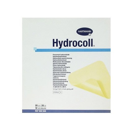 Absorbuojantis hidrokoloidinis žaizdų tvarstis Hartmann Hydrocoll hidrokoloidinis tvarstis, sterilus, 20 x 20 cm, N10 | Mano Vaistinė