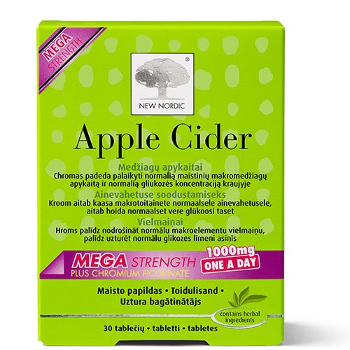 New Nordic Apple Cider Mega Strength, 30 tablečių | Mano Vaistinė