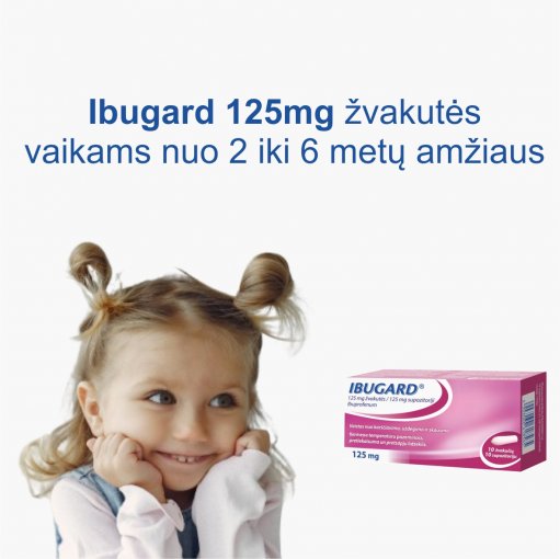 Ibugard 125mg žvakutės N10 | Mano Vaistinė