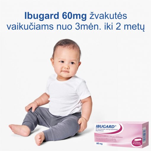 Ibugard 60mg žvakutės N10 | Mano Vaistinė