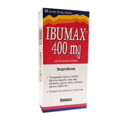 Ibumax 400mg tab. N20 | Mano Vaistinė