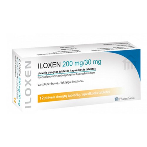 Iloxen 200mg/30mg plėvele dengots tabletės N12 | Mano Vaistinė