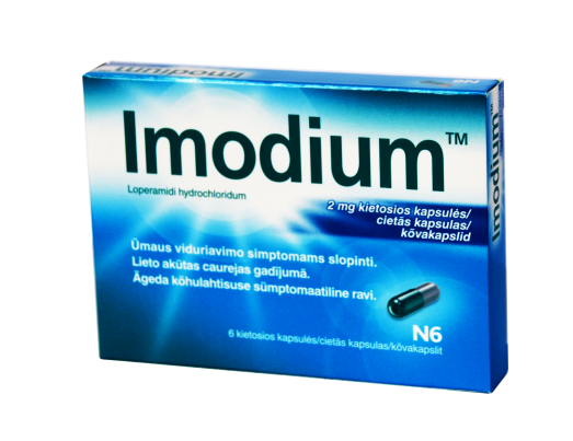 Viduriavimą mažinantis vaistas Imodium 2 mg kapsulės nuo viduriavimo, N6 | Mano Vaistinė