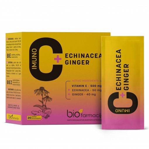 Imunitetui ir kvėpavimo takams Imunitetui IMUNO C+ECHINACEA+GINGE, 20 vnt. | Mano Vaistinė